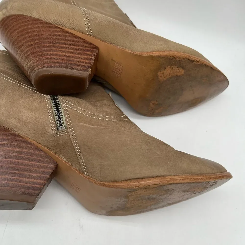 Frye Renia Leather Ankle Boots in Ash Size 10